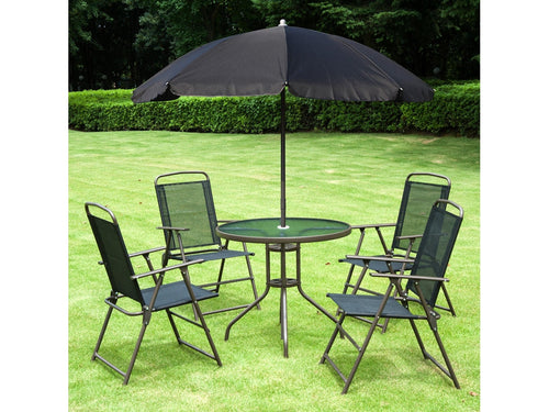 Conjunto de Móveis de Jardim Aço e Poliéster cor Negro 80x80x69.5 cm O