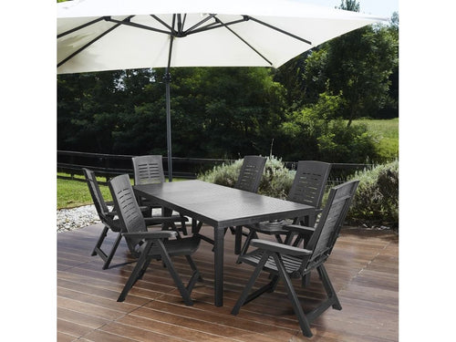 Mesa de Jardim Extensível Indo Antracite IPAE PROGARDEN (220x90x72cm)